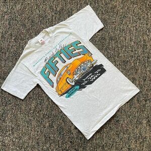 Vintage 90s Single Stitch Made‎ in USA Fifties Car Show Tee